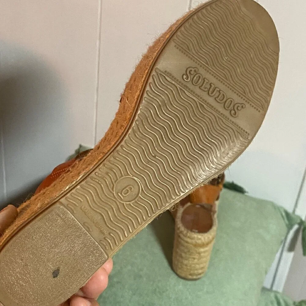 Soludos Minorca High Platform Wedge in Nude Size 6